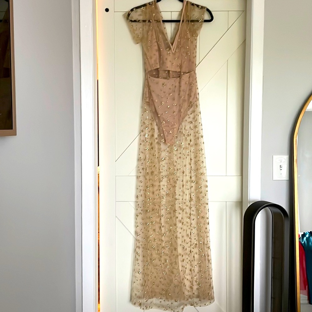 Tiger mist sheer gold sparkle overlay